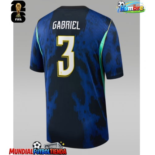 Camiseta Brasil Gabriel Magalhaes #3 Segunda Equipación Replica Mundial 2026 mangas cortas